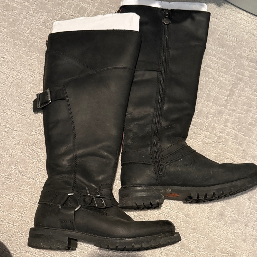 Harley-Davidson Black Boots with Orange Logo